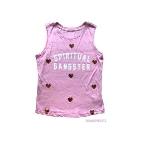 SPIRITUAL GANGSTER HEART TANK TOP GIRLS COLOR PINK SIZE M/12